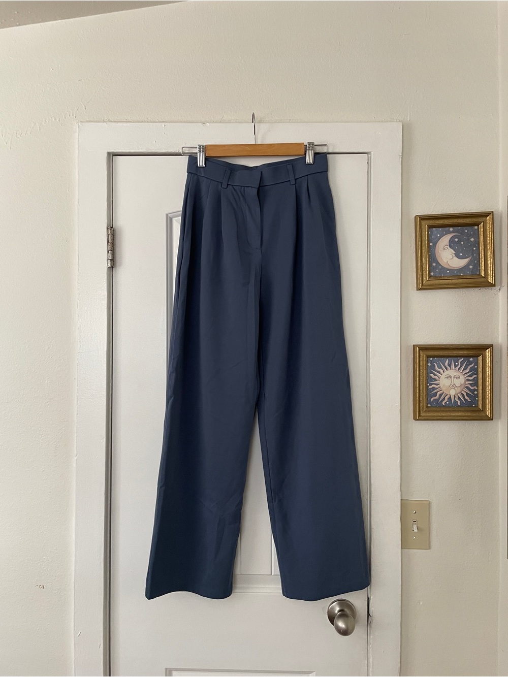 Blue OGL High-Waist Wide Leg Trousers Size Small Work Business Casual Office